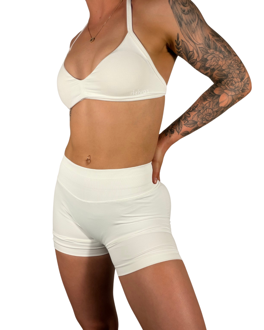 WHITE SCULPT SHORTS