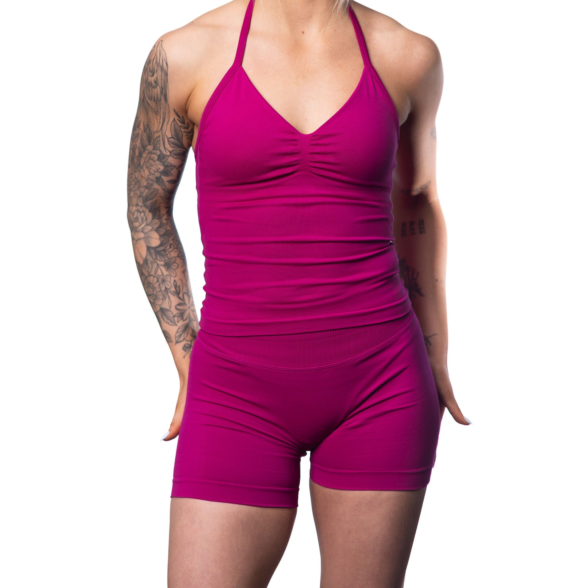 CRANBERRY HALTER TOP